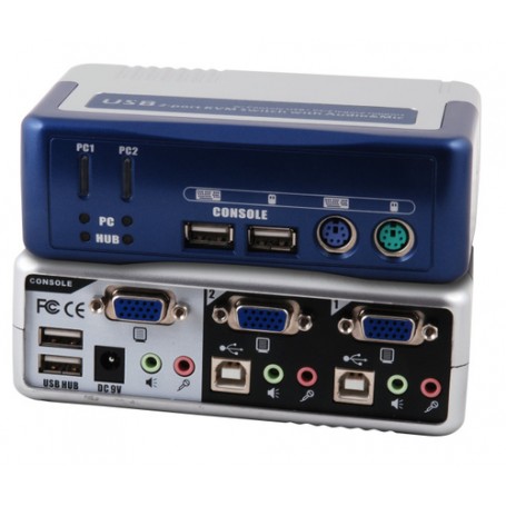 EFB Elektronik EB943 switch per keyboard-video-mouse (kvm) Blu, Argento (EB943)