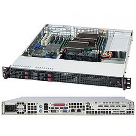 Supermicro CSE-111LT-330CB sistema barebone per server Rack (1U) Nero, Argento (CSE-111LT-330CB)