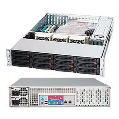 Supermicro SuperChassis 826TQ-R500LPB Supporto Nero, Argento 500 W (CSE-826TQ-R500LPB)
