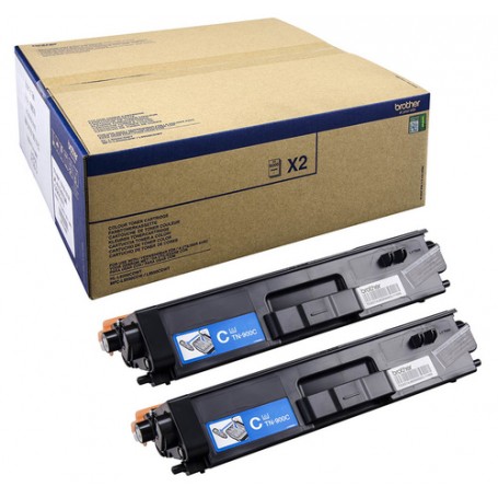 Brother TN-900CTWIN cartuccia toner 2 pz Originale Ciano (TN-900CTWIN)