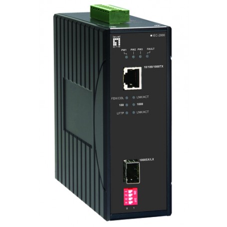 LevelOne IEC-2000 convertitore multimediale di rete 1000 Mbit/s Nero (IEC-2000)