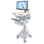 Ergotron StyleView Alluminio, Grigio, Bianco Pannello piatto Carrello multimediale (SV44-1211-2)