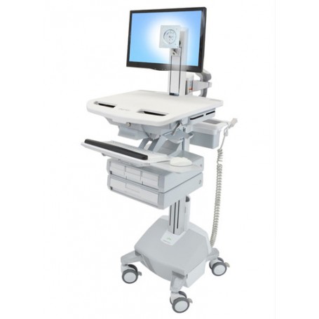 Ergotron StyleView Alluminio, Grigio, Bianco Pannello piatto Carrello multimediale (SV44-1342-2)