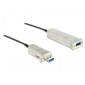 DeLOCK 50m USB3.0-A + USB Micro-B/USB3.0-A cavo USB USB 3.2 Gen 1 (3.1 Gen 1) USB A USB A/Micro-USB B Nero, Argento (83740)