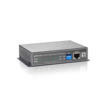 LevelOne FSW-0513 switch di rete Fast Ethernet (10/100) Supporto Power over Ethernet (PoE) Nero, Grigio (FSW-0513)