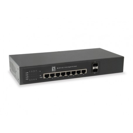 LevelOne GEP-1022W90 switch di rete Gigabit Ethernet (10/100/1000) Supporto Power over Ethernet (PoE) Nero (GEP-1022W90)