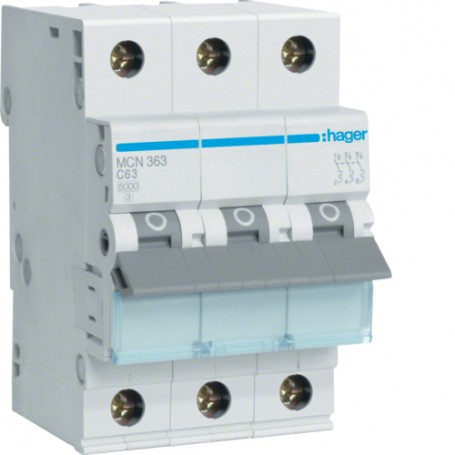 Hager MCN363 interruttore automatico Tipo C 3 3 modulo/moduli (MCN363)