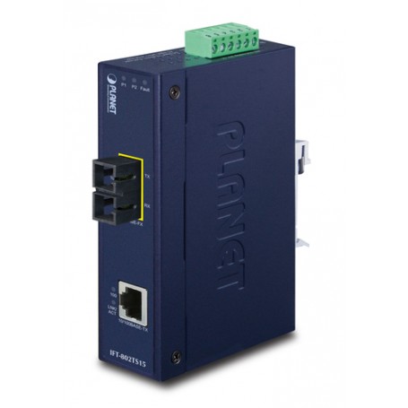 PLANET IFT-802TS15 convertitore multimediale di rete 100 Mbit/s 1310 nm Modalità singola Blu (IFT-802TS15)