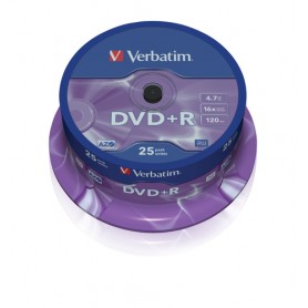 Verbatim DVD+R Matt Silver 4,7 GB 25 pz (43500)