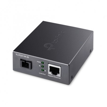 TP-LINK TL-FC311B-20 convertitore multimediale di rete 1000 Mbit/s 1550 nm Modalità singola Nero (TL-FC311B-20)