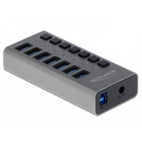 DeLOCK 63669 hub di interfaccia USB 3.2 Gen 1 (3.1 Gen 1) Type-B 5 Mbit/s Grigio (63669)