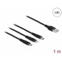 DeLOCK 87155 cavo USB 1 m USB 2.0 USB A Micro-USB B/Lightning/Apple 30-pin Nero (87155)