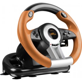SPEEDLINK DRIFT O.Z. Nero, Grigio, Arancione USB Sterzo + Pedali Analogico/Digitale PC (SL-6695-BKOR-01)