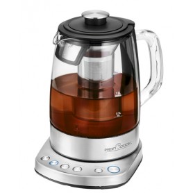 ProfiCook PC-WKS 1167G teiera in vetro per la preparazione del tè 1,5 L 2200 W Bacca, Acciaio inossidabile (501167)