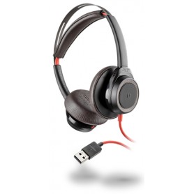 POLY Blackwire 7225 Cuffia Padiglione auricolare USB tipo A Nero, Rosso (211144-01)