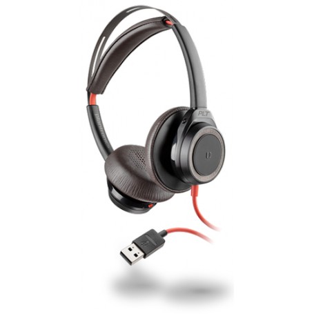 POLY Blackwire 7225 Cuffia Padiglione auricolare USB tipo A Nero, Rosso (211144-01)