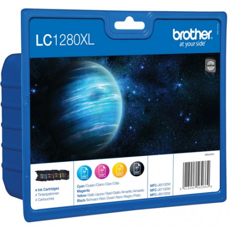 Brother LC-1280XLVALBPDR cartuccia d'inchiostro 4 pz Originale Resa elevata (XL) Nero, Ciano, Magenta, Giallo (LC1280XLVALBPDR)