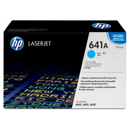 HP 641A Cyan Original LaserJet Toner Cartridge cartuccia toner 1 pz Originale Ciano (C9721A)