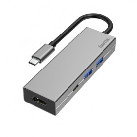 Hama 00200107 hub di interfaccia USB 3.2 Gen 1 (3.1 Gen 1) Type-C 5000 Mbit/s Antracite, Grigio (00200107)