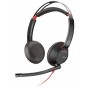 POLY Blackwire 5220 Cuffia Padiglione auricolare Connettore 3.5 mm USB tipo-C Nero, Rosso (207586-01)