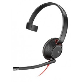 POLY Blackwire 5210 Cuffia Padiglione auricolare Connettore 3.5 mm USB tipo A Nero, Rosso (207577-01)