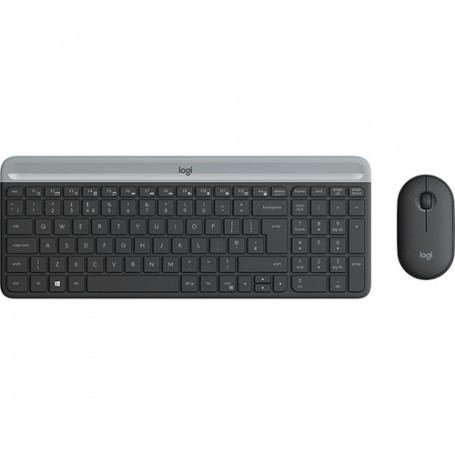 Logitech Slim Wireless Combo MK470 tastiera RF Wireless AZERTY Francese Grafite (920-009190)
