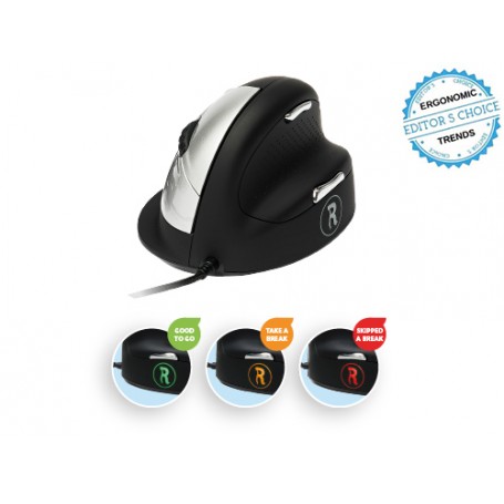 R-Go Tools RGOBRHESMR mouse Mano destra USB tipo A Ottico 2500 DPI (RGOBRHESMR)