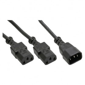 InLine 16657L cavo di alimentazione Accoppiatore C14 2 x Attacco C13 (16657L)