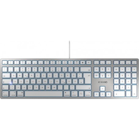 CHERRY KC 6000 SLIM FOR MAC tastiera USB AZERTY Francese Argento (JK-1610FR-1)