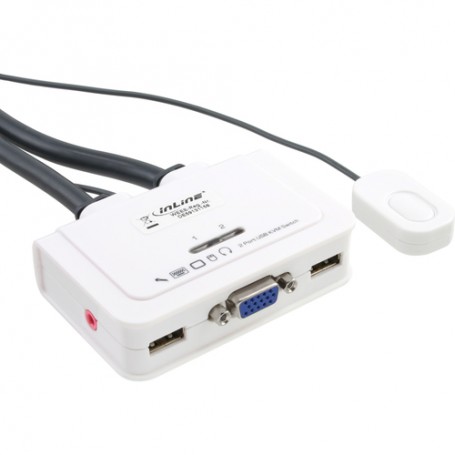 InLine 60613I switch per keyboard-video-mouse (kvm) Nero, Bianco (60613I)
