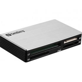 Sandberg USB 3.0 Multi Card Reader lettore di schede USB 3.2 Gen 1 (3.1 Gen 1) Type-A Nero, Argento (133-73)