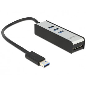 DeLOCK 62535 hub di interfaccia 5000 Mbit/s Nero, Argento (62535)