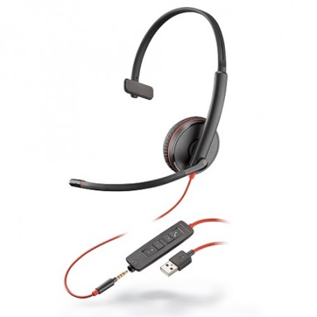 POLY Blackwire 3215 Cuffia Padiglione auricolare Connettore 3.5 mm USB tipo A Nero (209746-101)