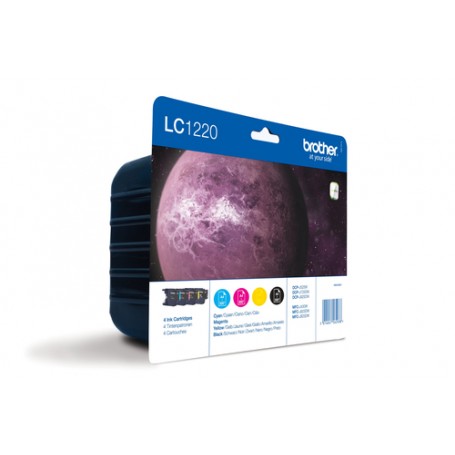 Brother LC-1220VALBPDR cartuccia d'inchiostro 4 pz Originale Nero, Ciano, Magenta, Giallo (LC1220VALBPDR)