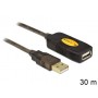 DeLOCK 30m, USB2.0 - USB2.0 cavo USB USB A Nero (83453)