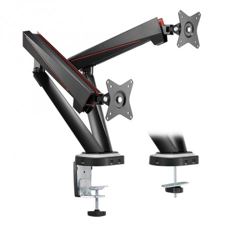 LogiLink BP0092 supporto da tavolo per Tv a schermo piatto 81,3 cm (32") Morsa Nero, Rosso (BP0092)