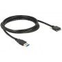 DeLOCK 2m USB 3.0 cavo USB USB 3.2 Gen 1 (3.1 Gen 1) USB A Micro-USB B Nero (83598)