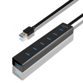 Axagon HUE-SA7BP hub di interfaccia USB 3.2 Gen 1 (3.1 Gen 1) Type-A 5000 Mbit/s Nero (HUE-SA7BP)
