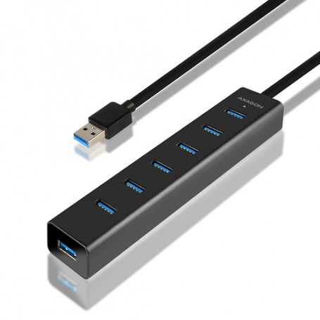 Axagon HUE-SA7BP hub di interfaccia USB 3.2 Gen 1 (3.1 Gen 1) Type-A 5000 Mbit/s Nero (HUE-SA7BP)