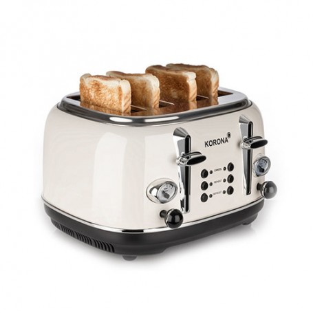 Korona 21676 tostapane 4 fetta/e 1630 W Nero, Crema (21676)