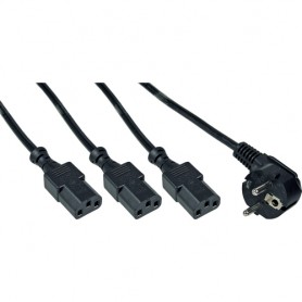InLine 16653H cavo di alimentazione 5 m Spina di alimentazione di tipo F 3 x accoppiatore C13 (16653H)