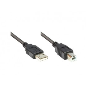 Alcasa USB 2.0 A/B 1m cavo USB USB A USB B Nero (2510-1OFS)