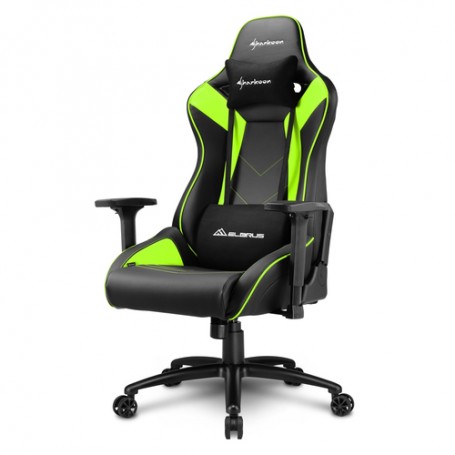 Sharkoon ELBRUS 3 Sedia per gaming universale Seduta imbottita Nero, Verde (4044951027231)