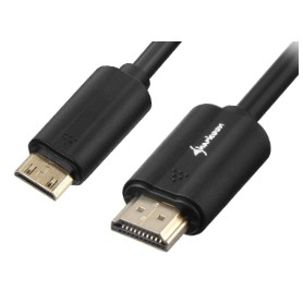 Sharkoon 3m, HDMI/Mini HDMI cavo HDMI HDMI tipo A (Standard) HDMI Type C (Mini) Nero (4044951018017)