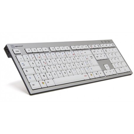 Logickeyboard SKB-AJPU-FR tastiera USB AZERTY Francese Alluminio, Bianco (SKB-AJPU-FR)
