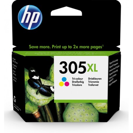 HP 305XL High Yield Tri-color Original Ink Cartridge cartuccia d'inchiostro 1 pz Resa elevata (XL) Ciano, Magenta, Gia (3YM63AE)