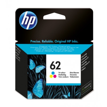 HP 62 Tri-color Original Ink Cartridge cartuccia d'inchiostro 1 pz Resa standard Ciano, Magenta, Giallo (C2P06AE)