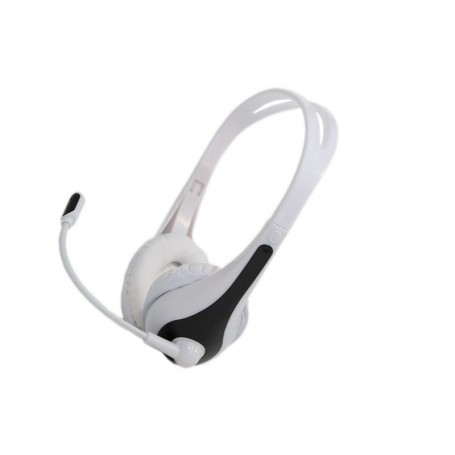 CUFFIA C/MICROFONO 3,5MM BK/WH SMARTPHONE/TABLET ADJ (780-00048)