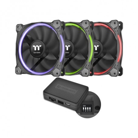 VENTOLA RIING 14 RGB RADIATOR PACK 3 VENTOLE 140MM (CL-F051-PL14SW-A)