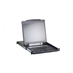 ATEN Switch KVM over IP LCD PS/2-USB VGA a binario singolo a 8 porte per 1 accesso condiviso locale/remoto (CL5708IN-ATA-XG)